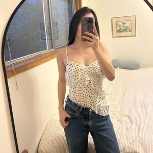 Asymmetrical Polka Dot going out Top